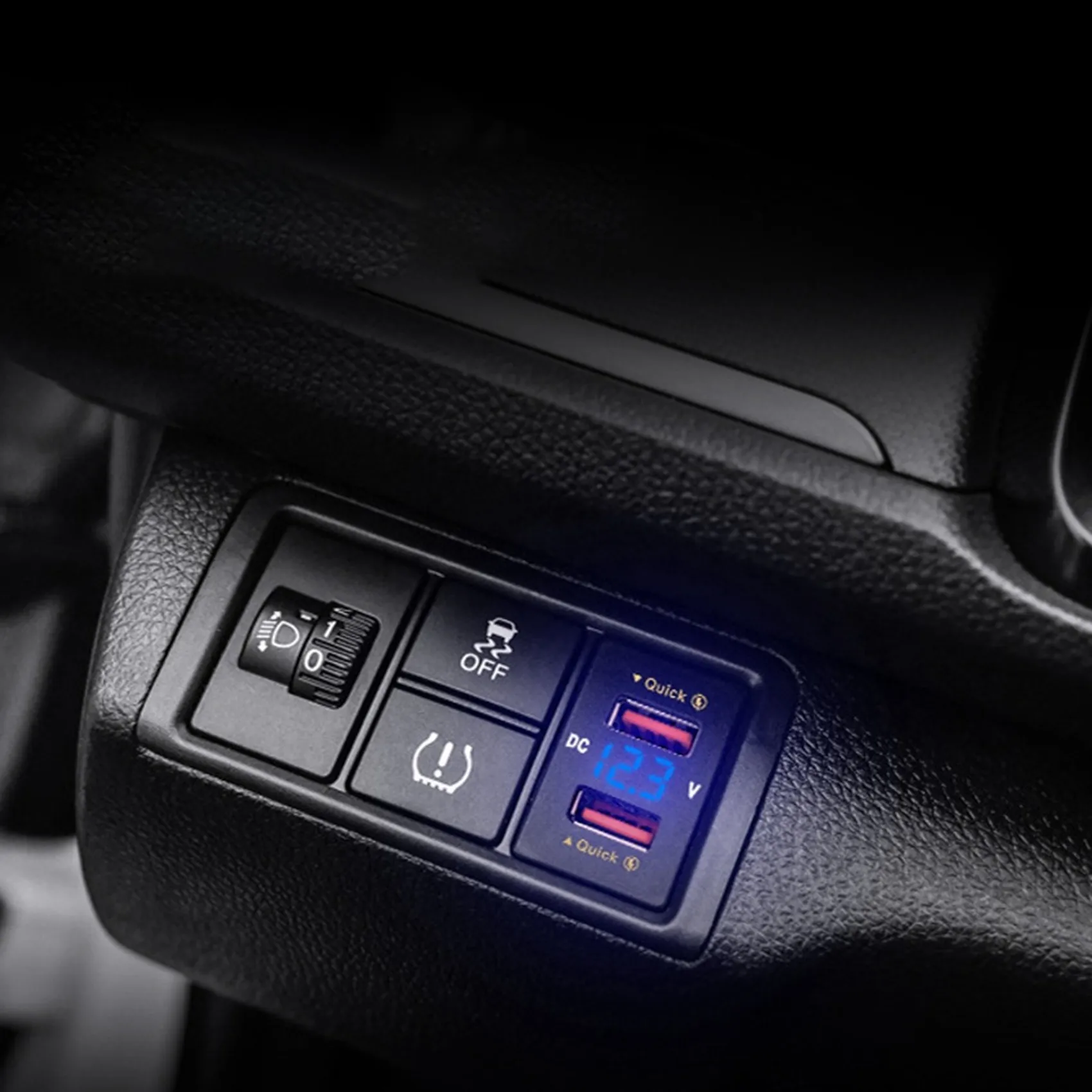 

Прочное быстрое автомобильное зарядное устройство 36 Вт QC3.0 с двумя USB-портами и водонепроницаемым зарядным устройством для мобильного телефона с синим напряжением для Honda