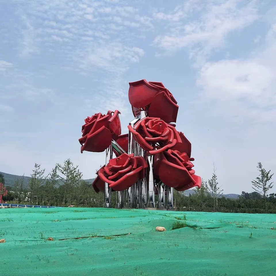 大型編組ワイヤー女性ステンレス鋼ホテルロビークラフトモダンな家の装飾花の彫刻