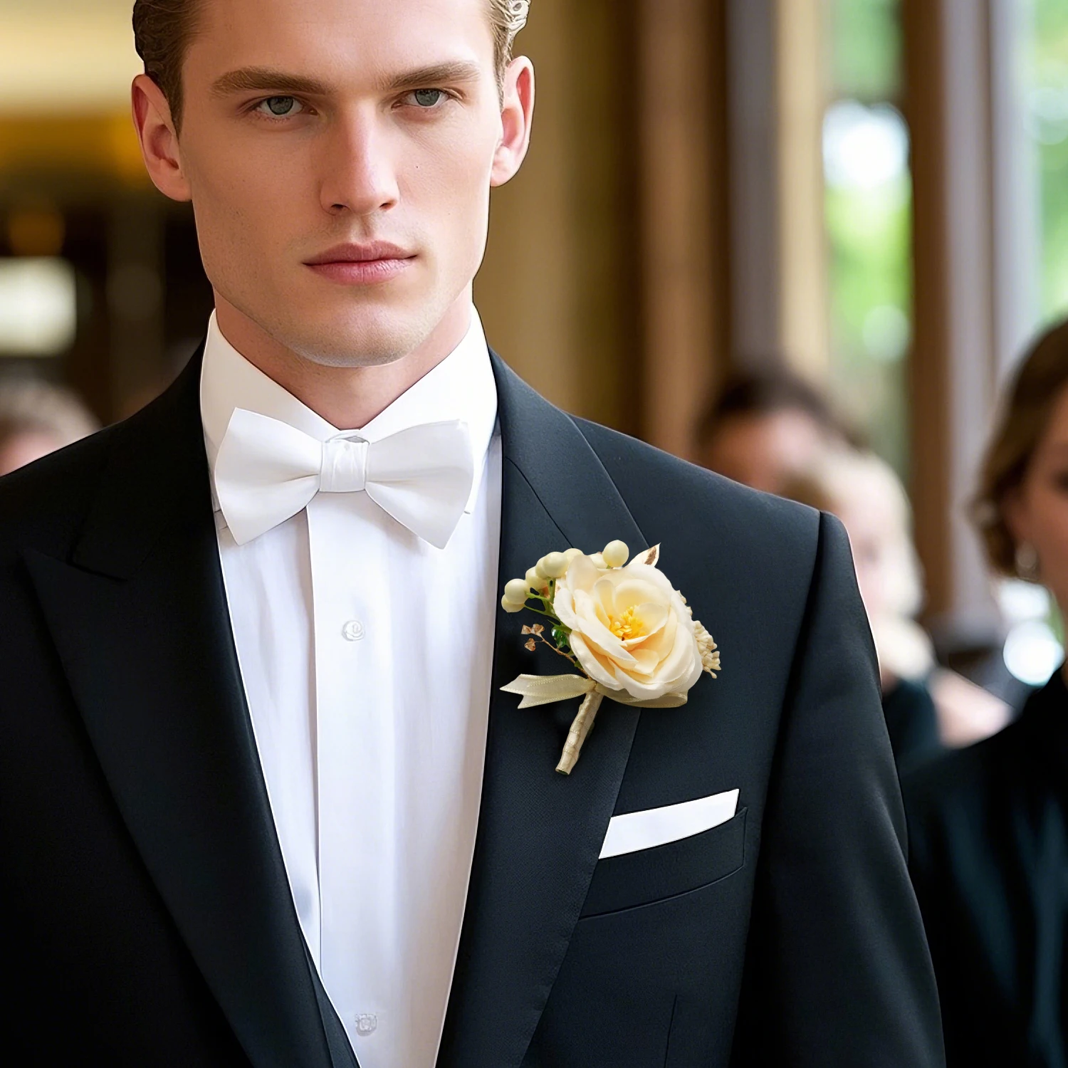 

Карманная бутоньерка с цветочным шампанским, бутоньерка для жениха, жениха и гостя для свадьбы, выпускного вечера, выпускного вечера, юбилея, выпускного