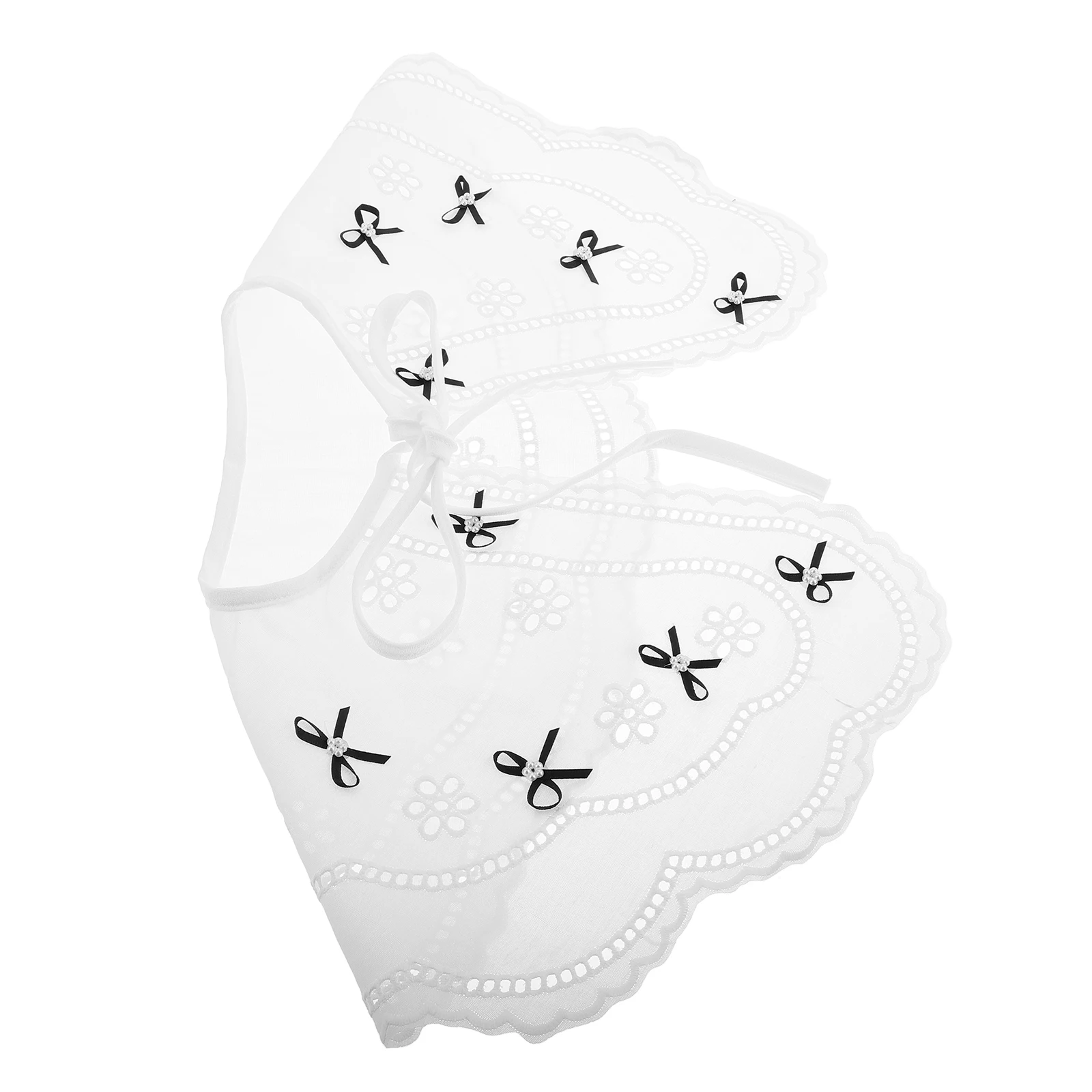 Scialle Sciarpa traspirante con colletto falso Boho Frangia Elegante versatile Abito casual carino per le donne Caroler in pizzo staccabile