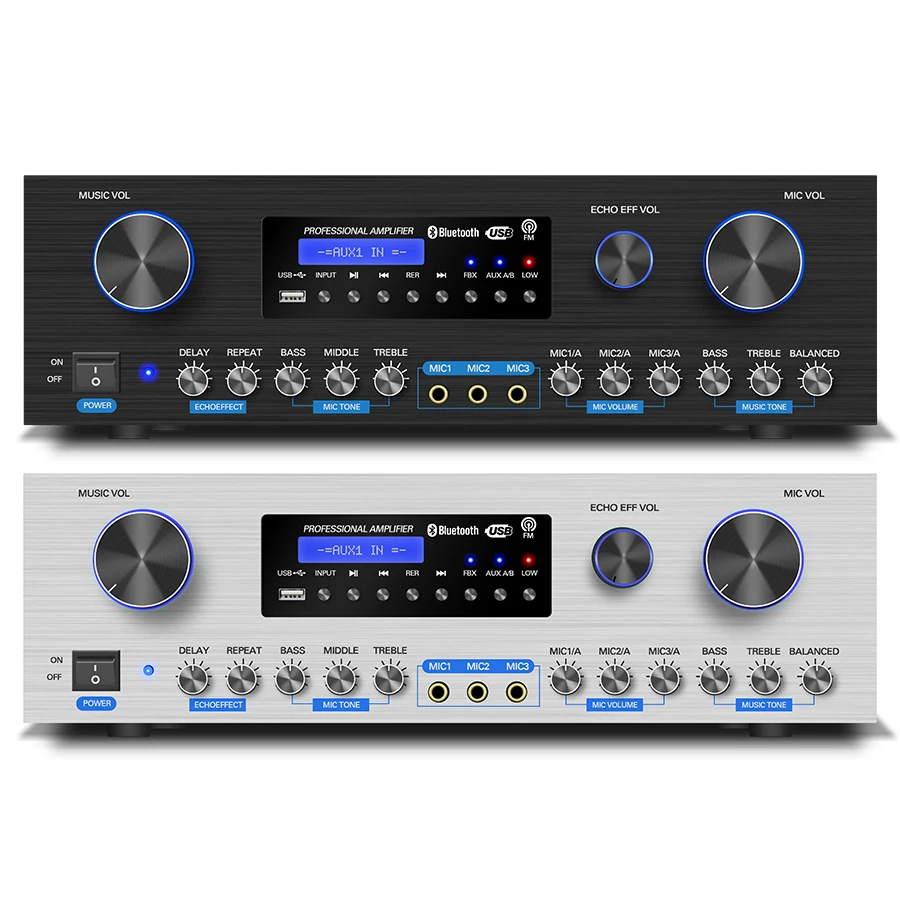 Professional Dsp Digital Audio Processor Built in 150W/250W/350/450W Power Amplifier Karaoke Effects Powered Audio Processor