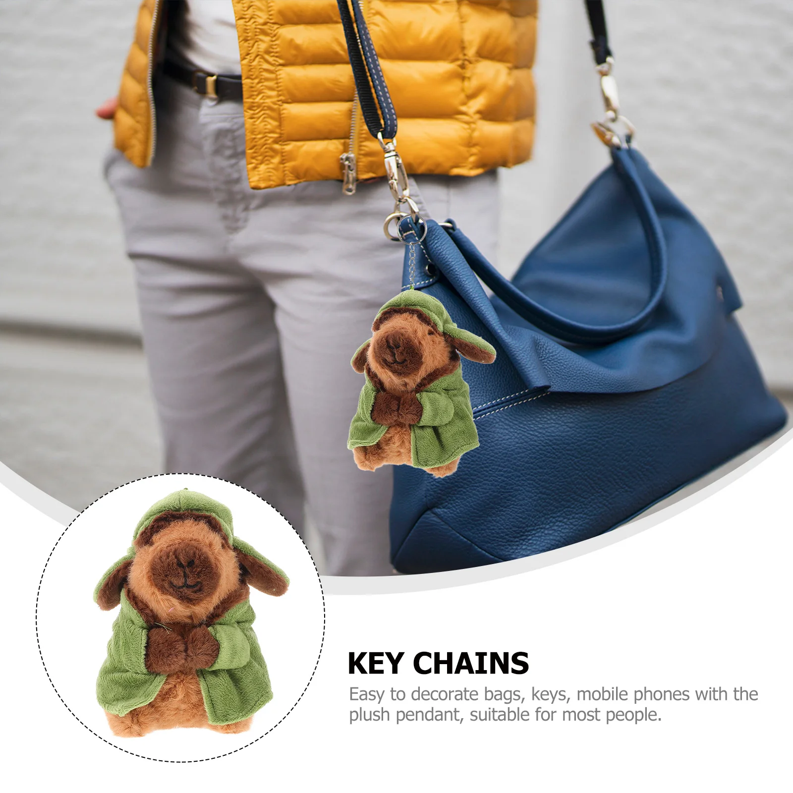 Llavero con diseño de animales bonitos, Material suave de costura de alta calidad para mochila, bolso, llavero, abalorio, regalo para niños