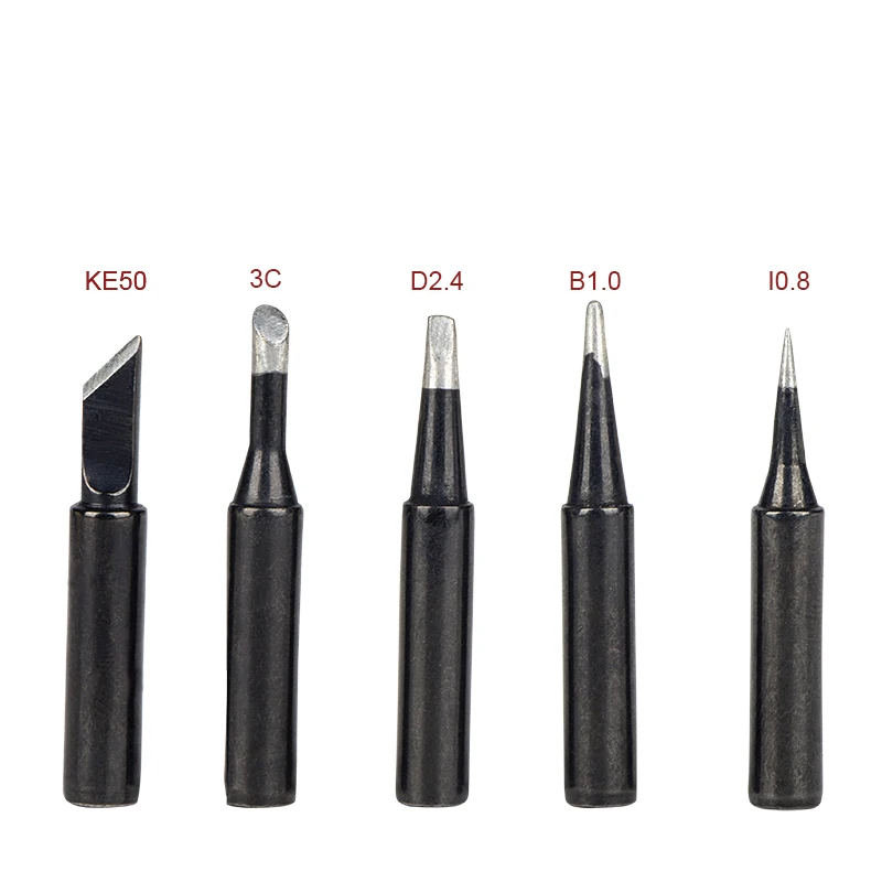 JCD 5PCS/Lot Soldering Iron Tips KE50 3C D2.4 B1.0 I0.8 900M Silver Black Copper Electric Soldering Iron Head For 908S 908 8898