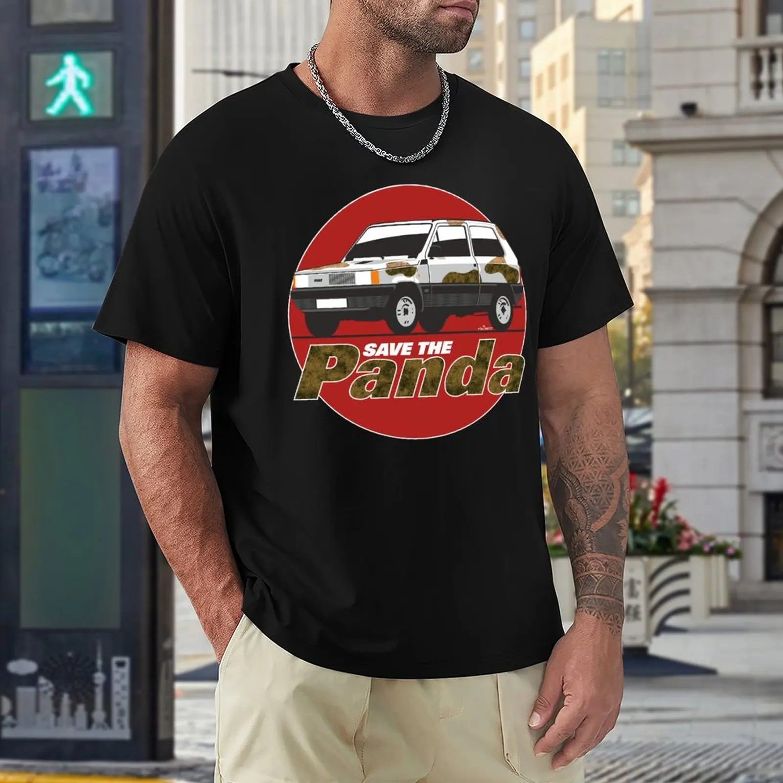 Save the (Fiat) Panda! T-Shirt Anime t-shirt black t shirt slim fit t shirts for men