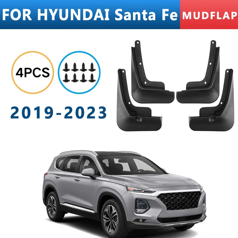 

Mud Flaps Fit for HYUNDAI Santa Fe 2019-2023 2020 2021 2022 Mudguards Tire Fenders Splash Proof Accessories Wheel Guards 4ps