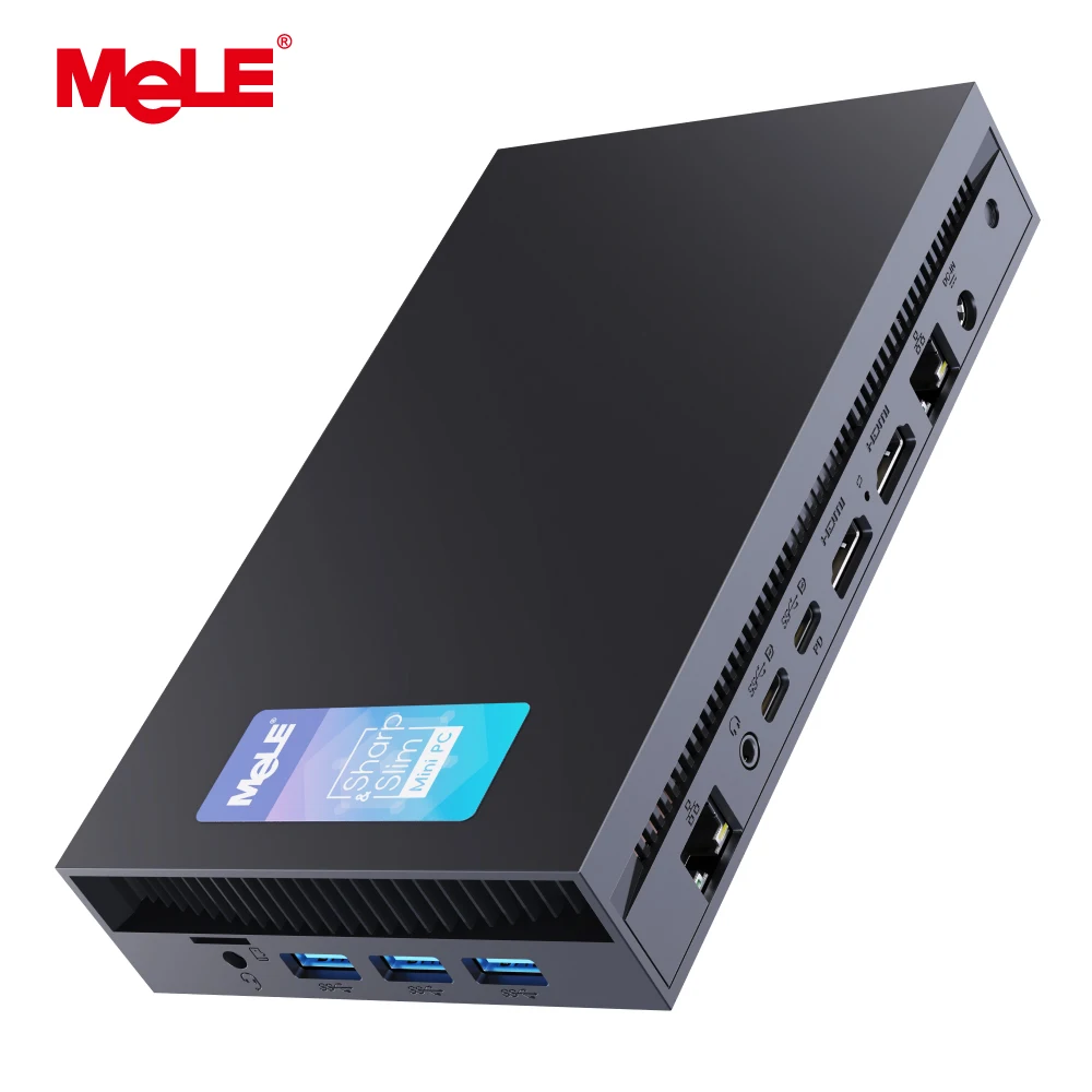 MeLE Mini PC Core i5-12450H, doppia porta Ethernet da 16 GB 512 GB, USB tipo C, microcomputer di design industriale Overclock X5