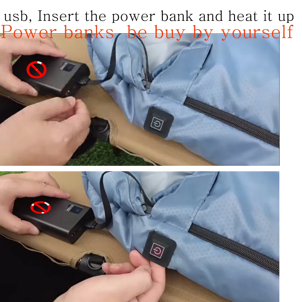 Saco de dormir calefactable USB para acampar invierno y senderismo - imagen 5
