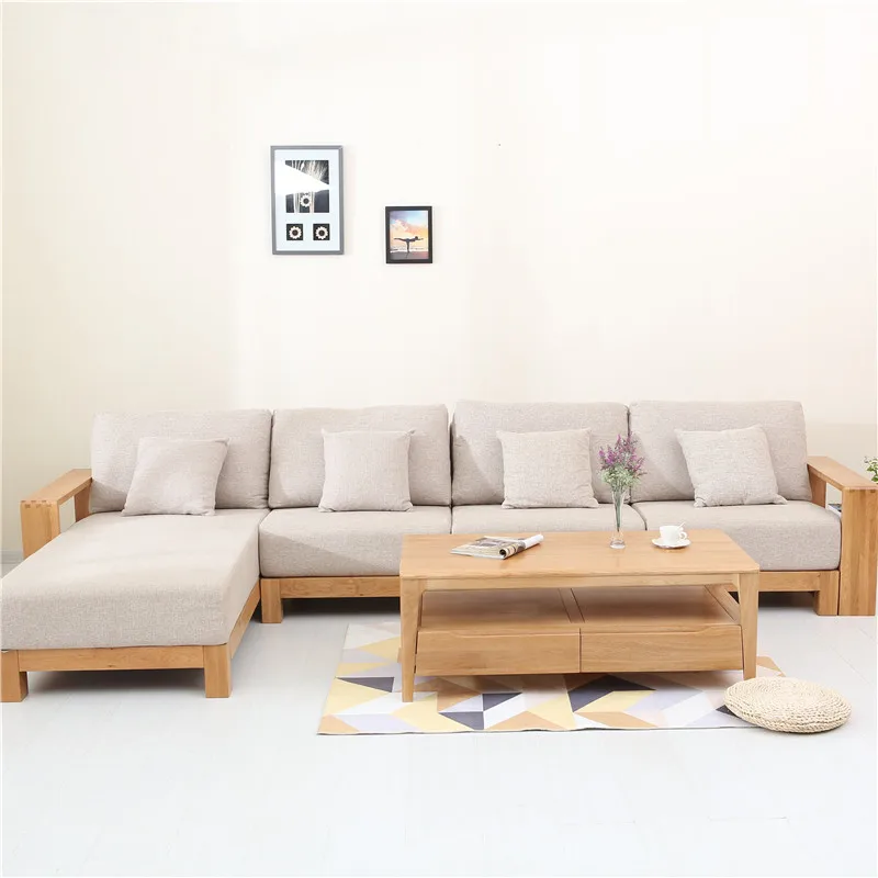 

Inexpensive Wooden Furniture With Upholstered Living Room Wooden Combination Sofa