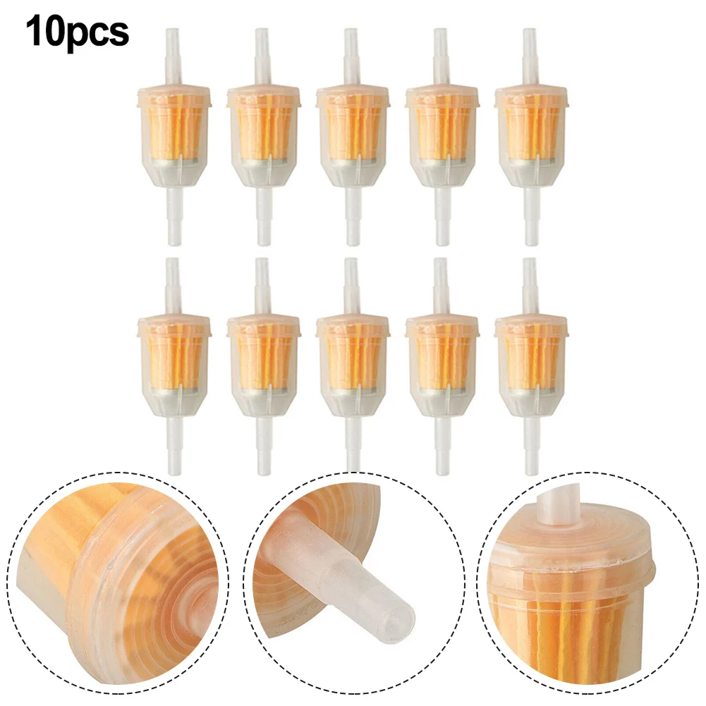 Pack of Ten Transparent Inline Fuel Filters For Use in For Small Engine Applications with Easy Visibility Design