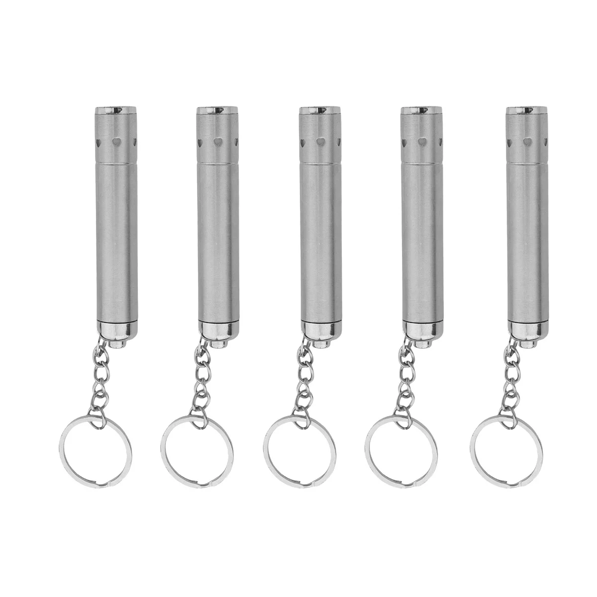 

5Pcs Keychain Flashlight LED Stainless Steel Mini Portable Torch Durable Outdoor Camping Hiking Pocket Light Mini Keyring Torch