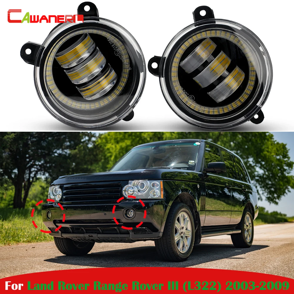 

2 X 30W Car Canbus LED Fog Light with Angel Eye DRL Daytime Running Lamp 6000LM For Land Rover Range Rover III (L322) 2003-2009