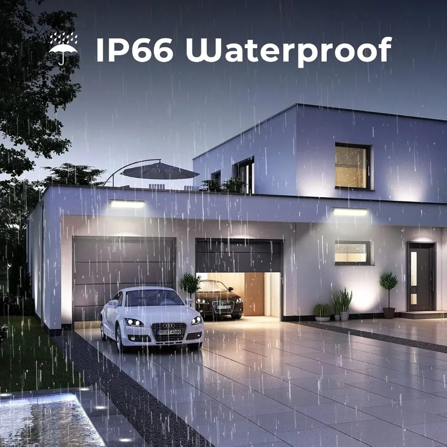 100W LED 작업등 11000LM 6000K 플러그인 차고 조명 (6피트 전원 코드 포함) IP66 방수 작업등 (차고 및 실외 작업용)