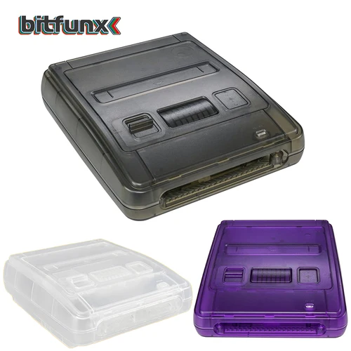 Bitfunx SFC-funda de repuesto, caja transparente para consola Super Famicom, consola de juegos Super NES