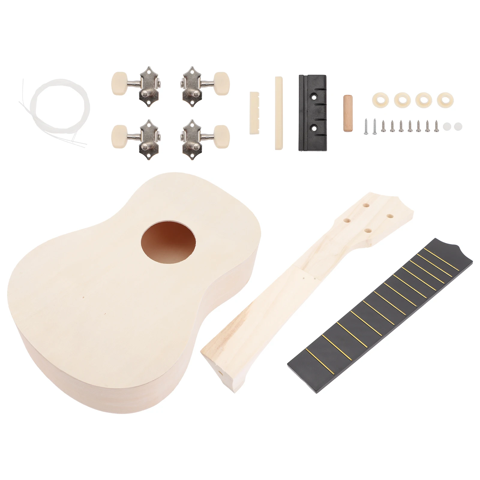 

Ukulele DIY Assembly Kit Kids Guitar Crafts Accessories Basswood Making Supplies Materials H Paint Smooth Surface