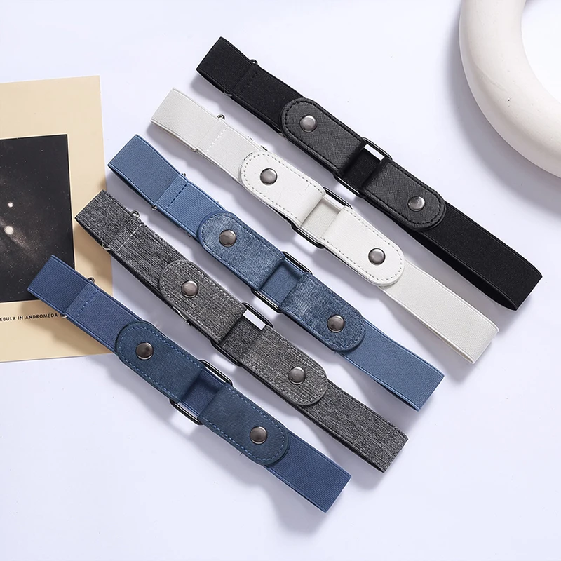 1pc Invisible Elastic Belt Women Men Extension Waistband Without Buckle Adjustment Stretch Lazy Belt For Casual Jean Pant Dress