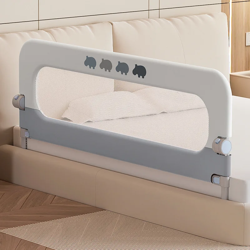 Baby Safety Bed Rail with New U-Shaped Base—Fall Prevention and Drop Protection; Convenient, Foldable, Height-Adjustable 1 Side