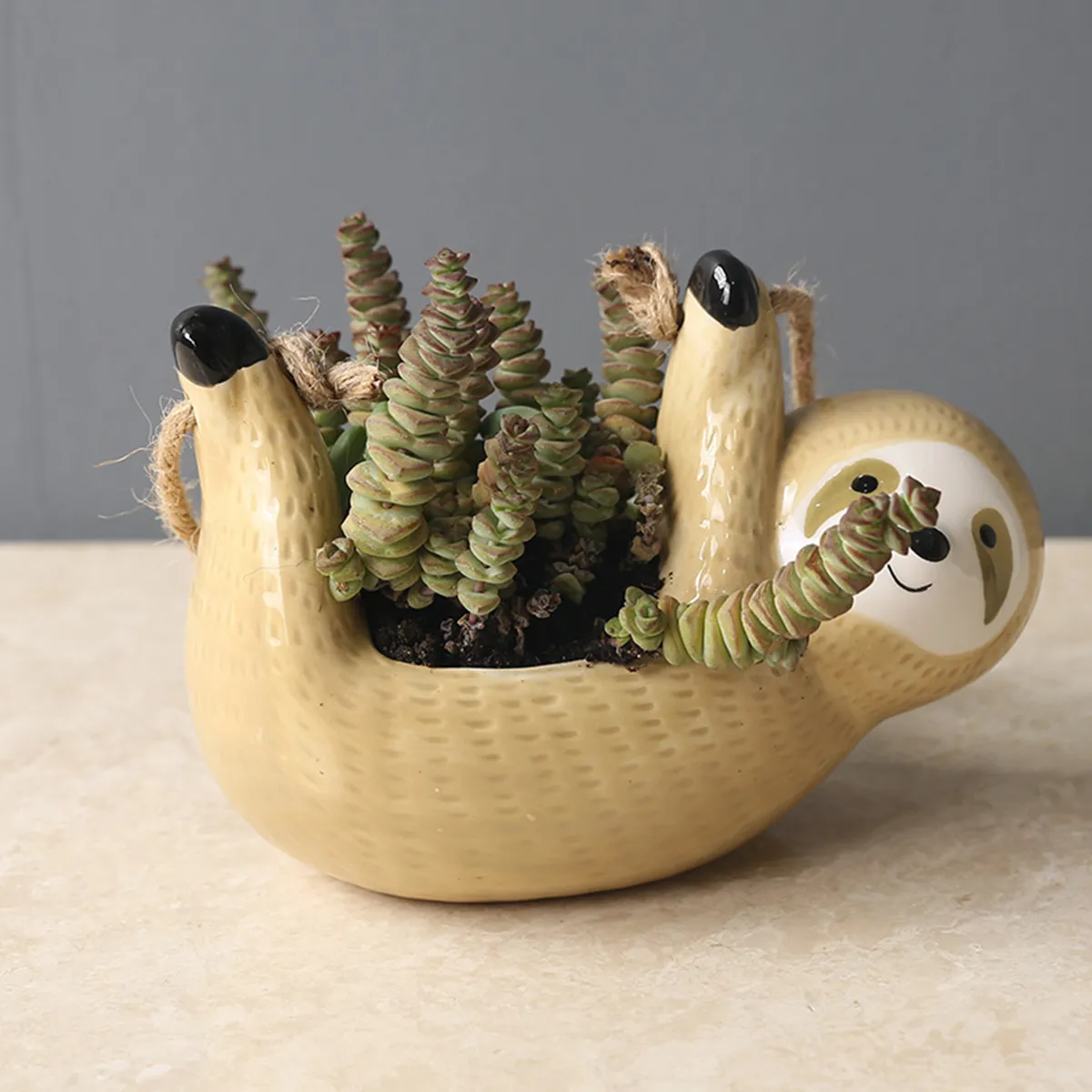 Wall Mounted Planter For Flower Pot For Living Room Hanging Sloth Design Small Space Saving Home Office