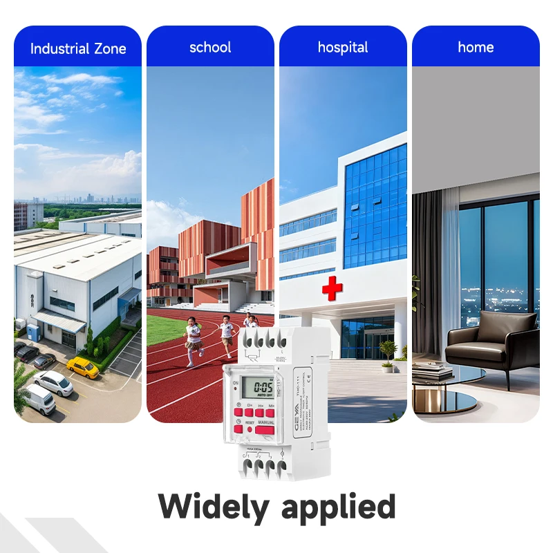 

GEYA THC Time Control Switch, 220 - 240VAC, ≤1s/day Timing Error, 16 ON/OFF, 3-Year Power Failure Memory