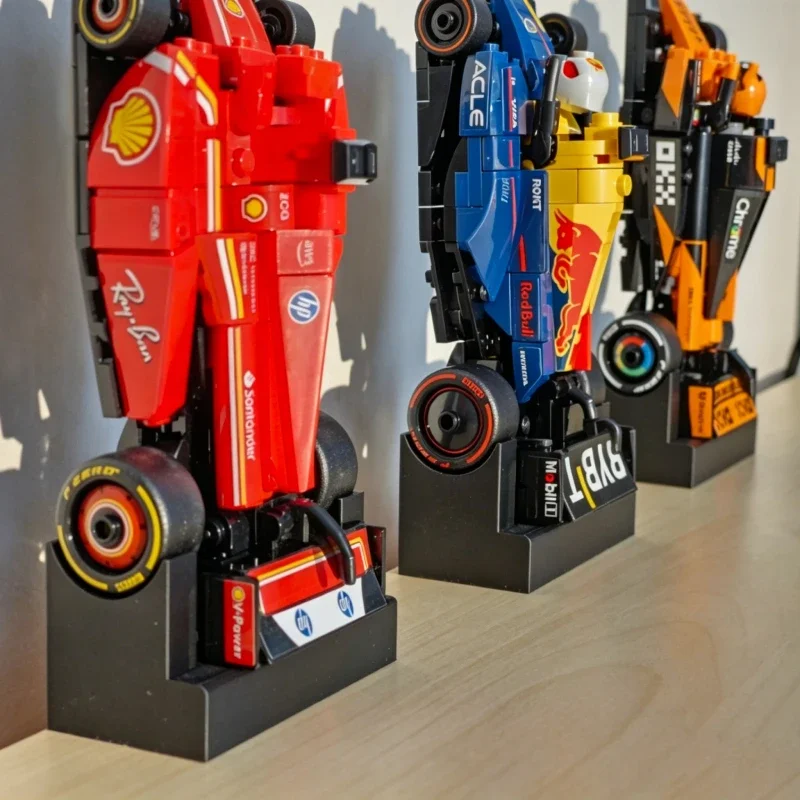 1PC Plastic Vertical Display Stand Rack For LEGO Speed Champion F1 Series Building Block Models Home Decoration Rack Decor