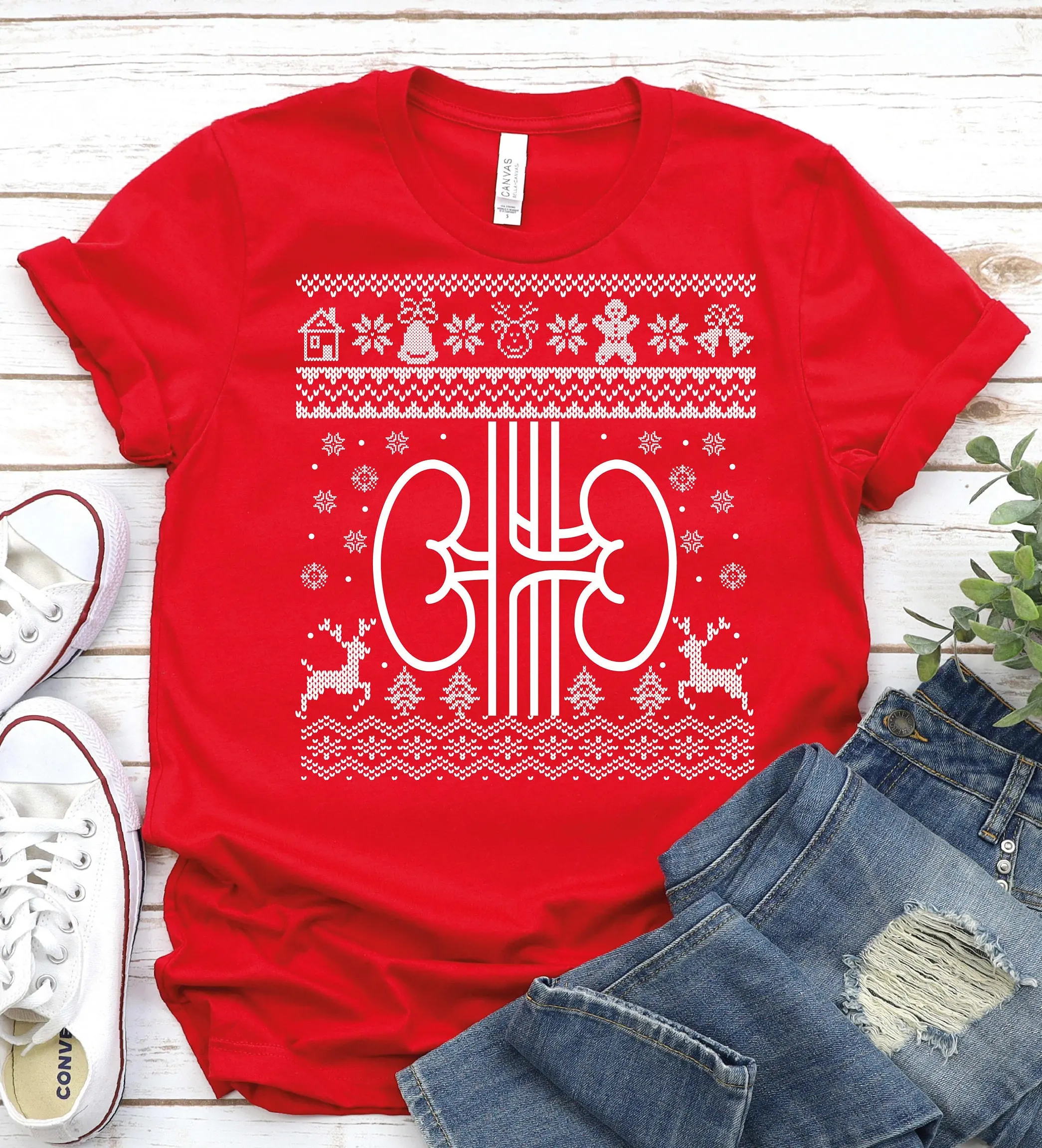 Christmas Dialysis T Shirt Kidney Nurse Ugly Tech Xmas Transplant