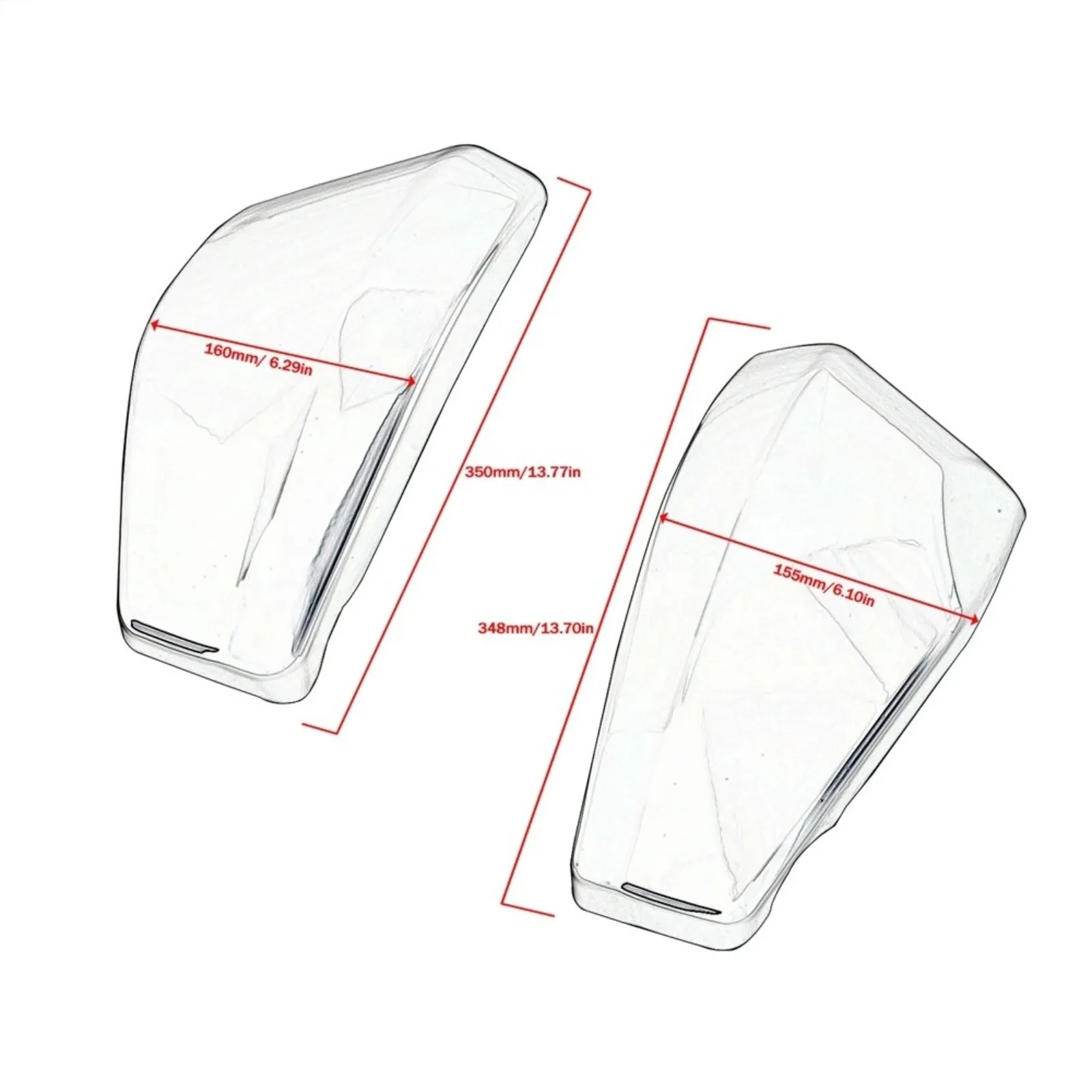 2 Stuks Zwarte Kant Batterij Cover Voor Honda Vtx 1300 2003-2009 2004 2005 2006 2007