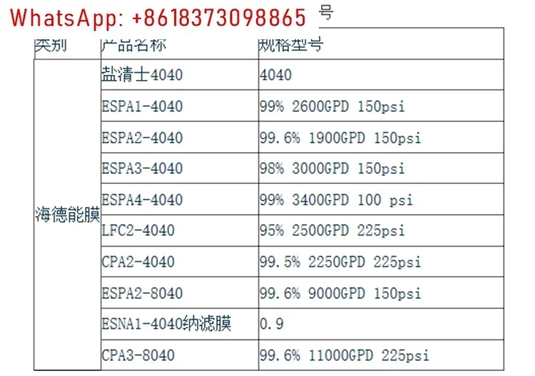 Membrana RO de osmose reversa ESPA2-4040 Membrana de dessalinização de água amarga e salgada de alta dessalinização de 4 polegadas