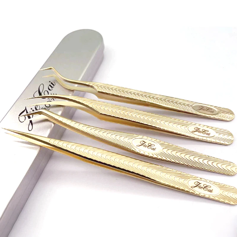 Grafted eyelash tweezers, specialized eyelash clippers for hairdressers, Chinese style golden feather clip, phoenix clip, dolphi