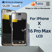 AAA+ OLED Display For iPhone XS 11 Pro LCD 3D Touch Screen Digitizer For iPhone 12 Pro Max Screen 13 Mini 14 Plus 16 Pro Max LCD