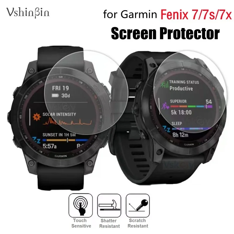 5PCS Screen Protector for Garmin Fenix 7 Pro / Fenix 7s Solar / Fenix 7X Sapphire Smart Watch Tempered Glass Protective Film