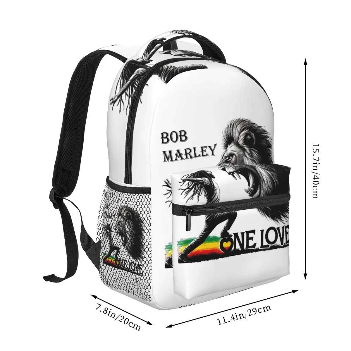 Jamaica Reggae Rock Bob Marley Backpacks Boys Girls Bookbag Students School Bags Travel Rucksack Shoulder Bag Large Capacity