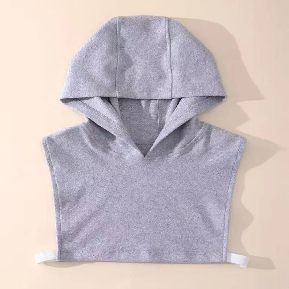 Single-sided Fleece Fake Hood Collar Soft Cotton Spandex Sleeveless Design Fleece Hood Collar Classic Color No Drawstring