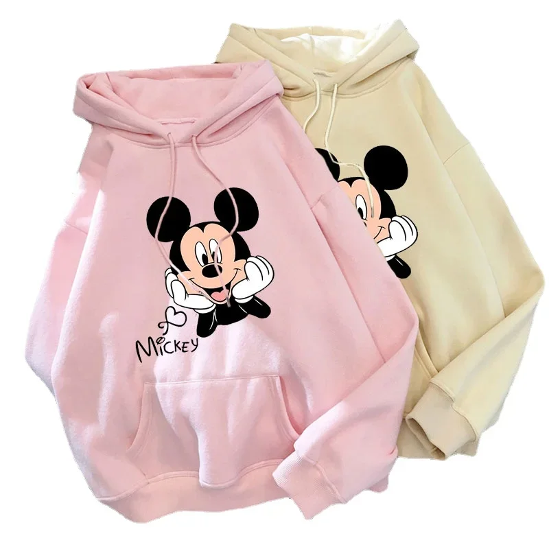 

Disney Cartoon Print Sweatshirt Frauen Lustige Hip Hop Mickey Maus Druck Herbst Und Winter Mode Harajuku Stil Hoodie