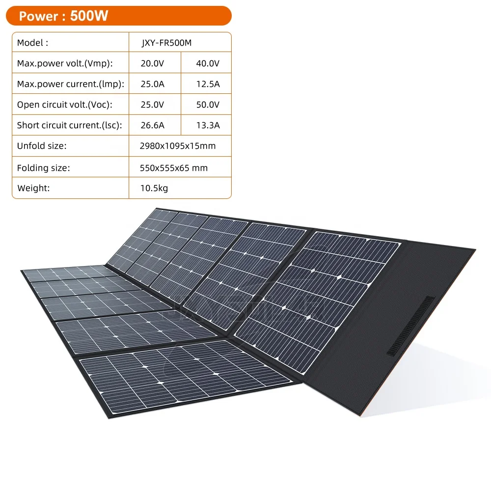 500 Watt 40 Volt Ultra Portable Foldable Solar Panel, Frequent Flyer Solar Blanket Portable Solar Panel Foldable