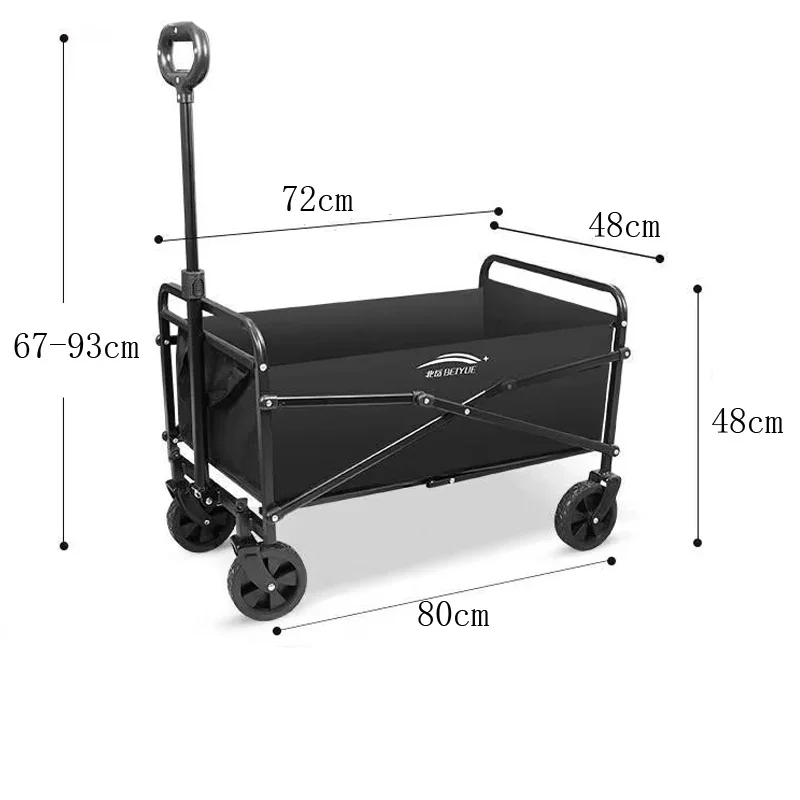 Foldable Camping Wagon Cart Portable Camping Trolley Large Capacity Outdoor Foldable Carts Wagon for Beach or Shopping Utility