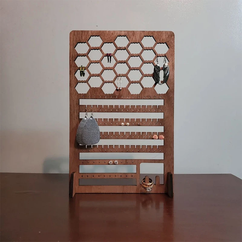 

Jewelry Display Stand Earring Display Rack Stand Wooden Versatile Countertop Rack For Jewelry And Other Small Accessories