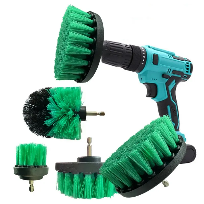 Drill Brush Attachment Wash Cleaning Brushes Tool Kit with Extension Set Power Scrubber for Clean Car Wheel Tire Glass Windows