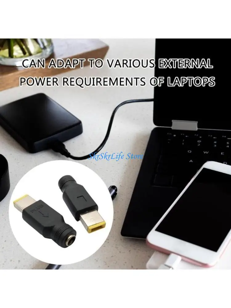 

E65E Portable Laptops Charging Adapter DC5.5x2.1mm to Square Port Charging Converter