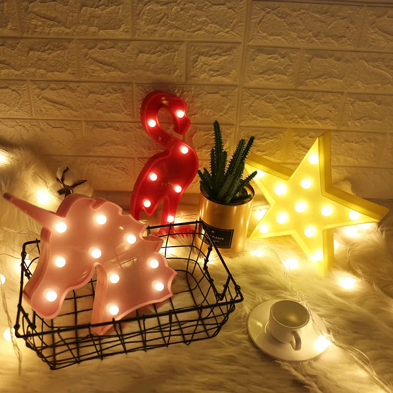 Moon Heart Fairy Lights Hoop Led Garland Star Unicorn Wall Desk Night Light Battery Lights for Wedding Party Home Decoration