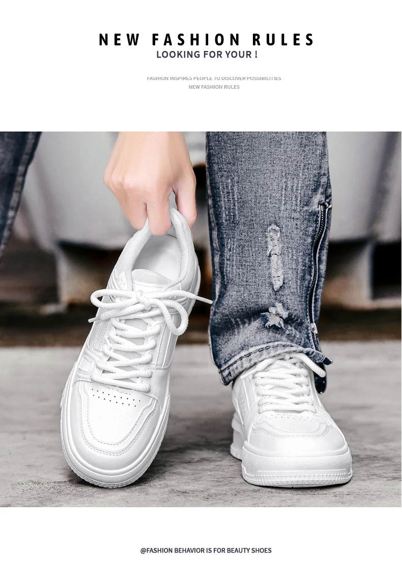 Herren Koreanische Freizeitschuhe mit Dicker Sohle für Alle Jahreszeiten, Weiche Rutschfeste Leichte Outdoor-Wanderschuhe, Flache Sportschuhe für Studenten – Detail 9