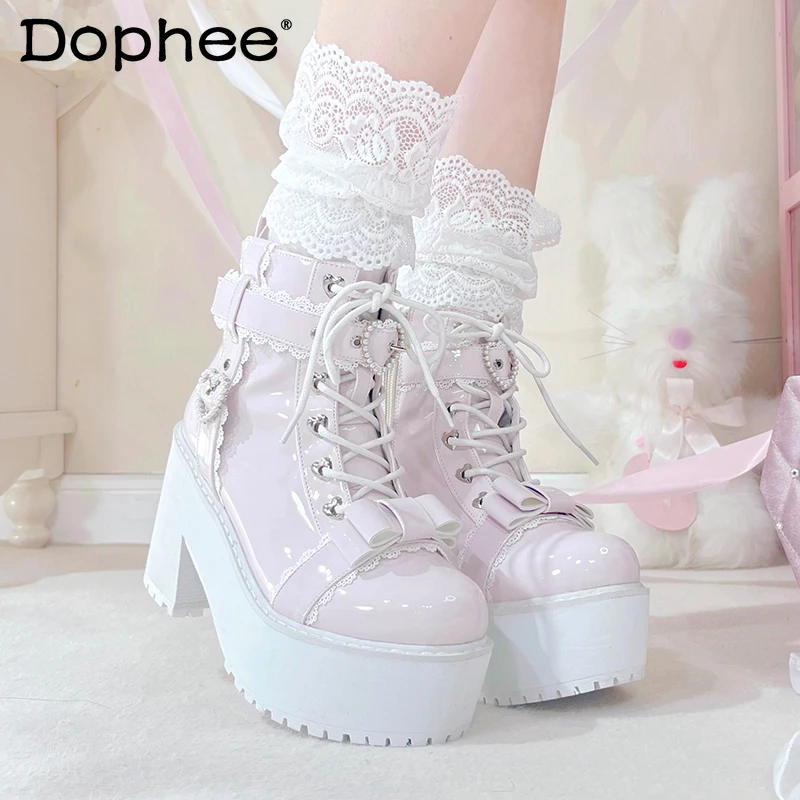 

Original Japanese Style Mine Mass-Produced Short Boots Autumn Winter New Girls Women's Sweet Cool Versatile Platform Shoes
