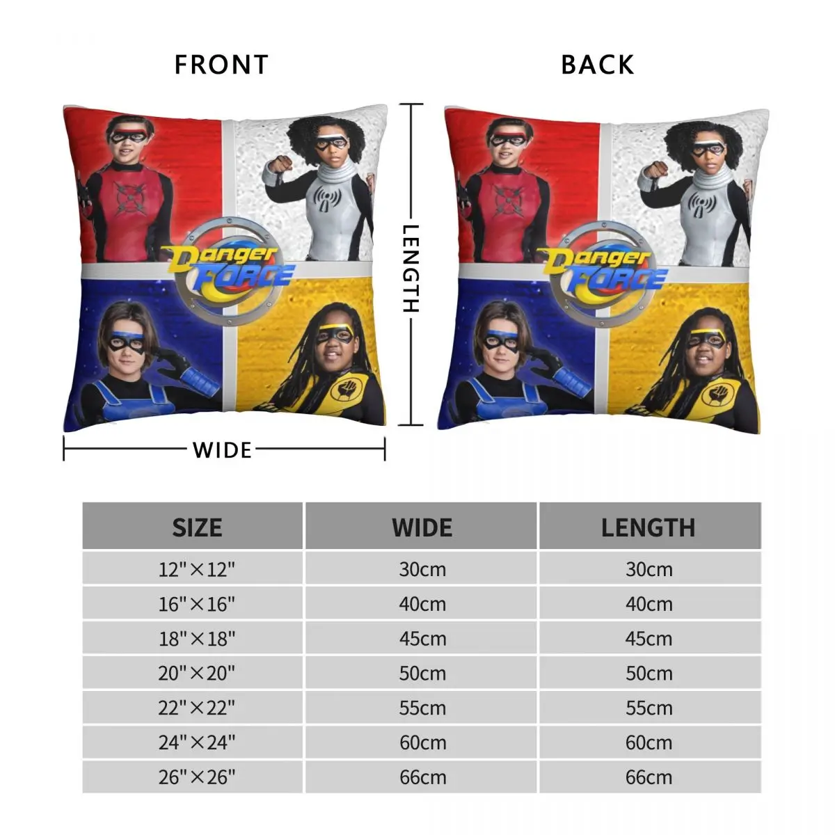 Danger Force Squad Square Pillowcase Polyester Linen Velvet Pattern Zip Decor Pillow Case Bed Cushion Cover Wholesale