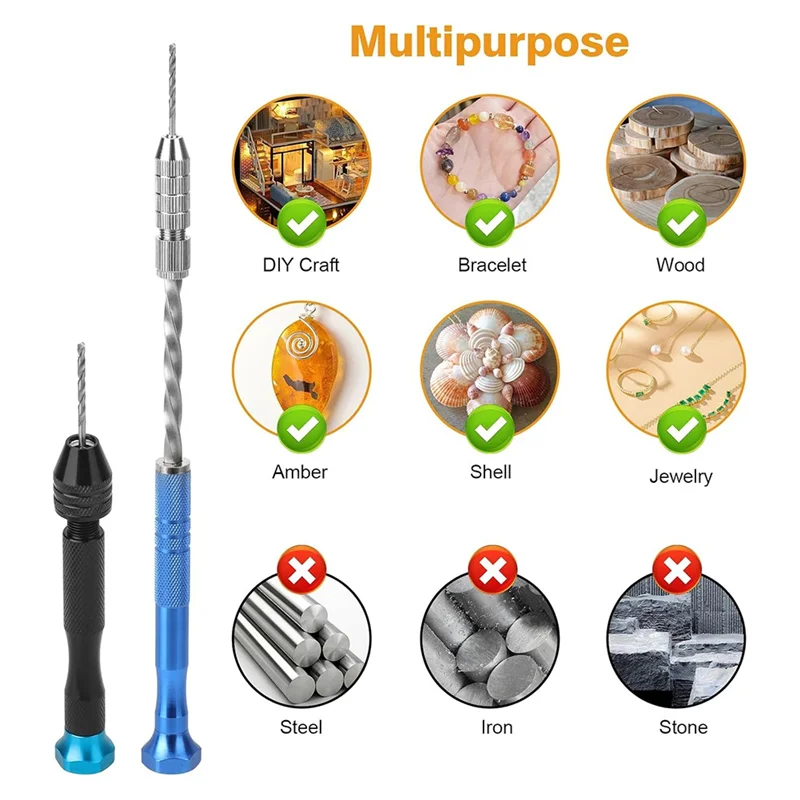 A20F-28PCS Precision Pin Vise Hand Drill Set Micro Twist Drill Bits For Electronic Assembling, Model Making