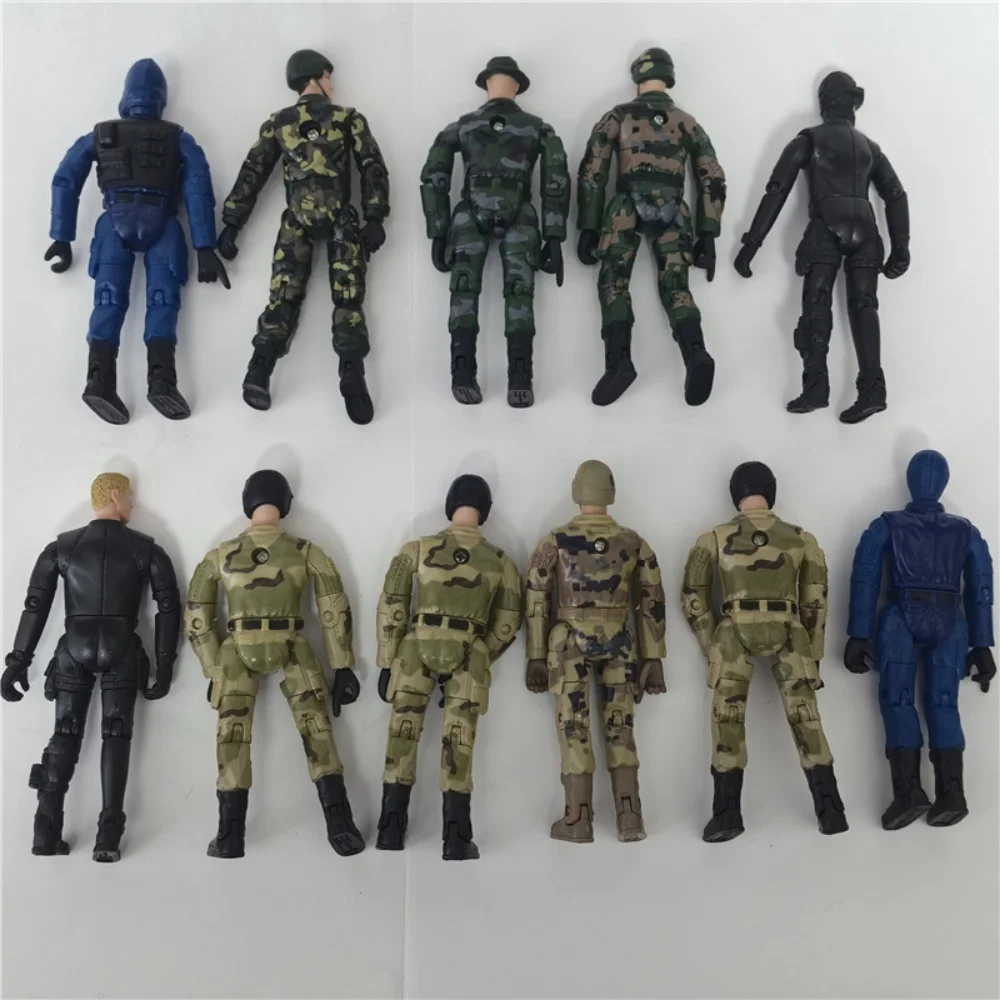 8 Stuks Warrior Elite Force 1:18 Militaire Action Figure Speelgoed Met Wapens 10 Cm Terrorist Svat Team Soldaten Standbeeld voor Kinderen