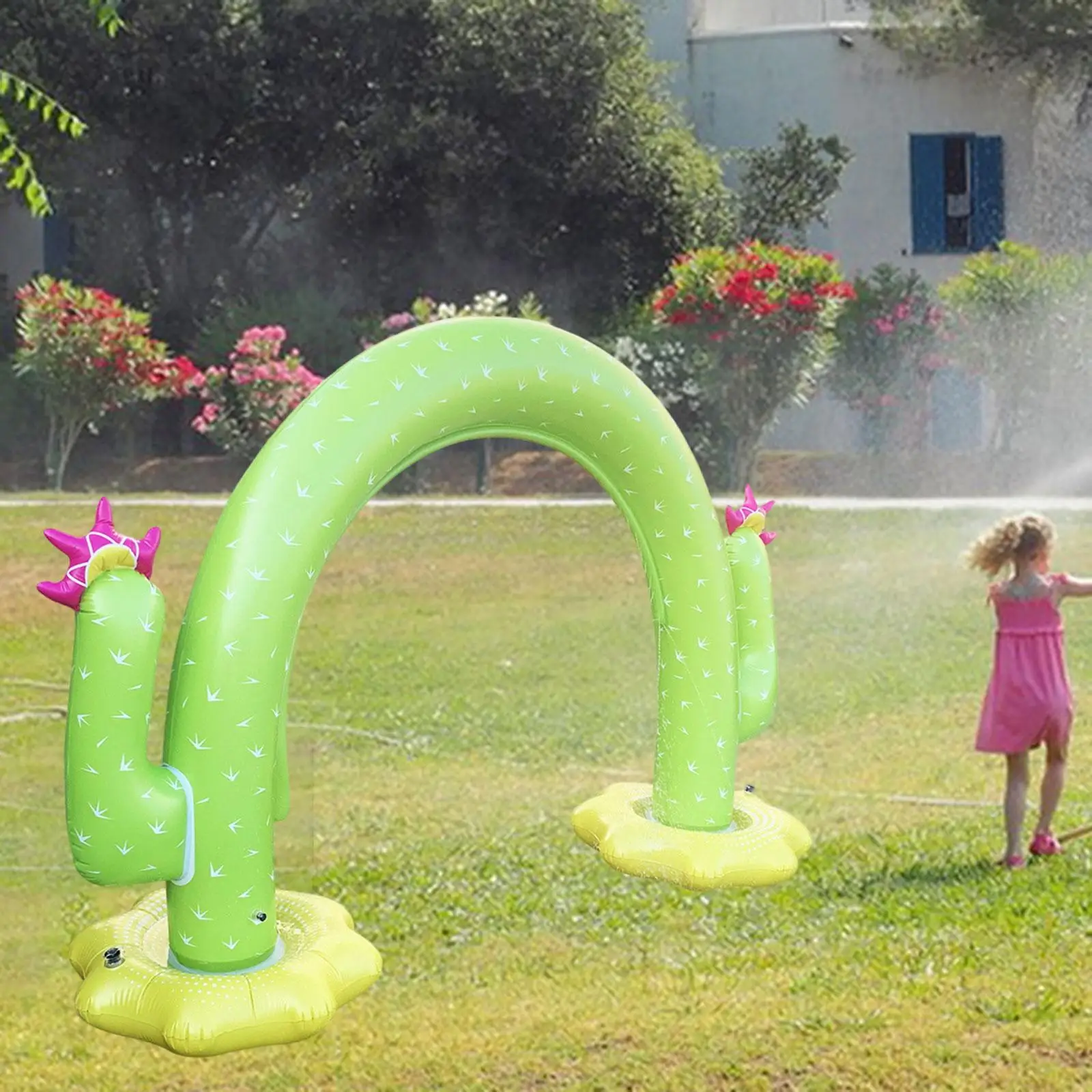 

Inflatable Arch Sprinkler PVC Reusable Outdoor Lawn Sprinkler Bridge for Beach Games Girls and Boys Kids Party Birthday Parties