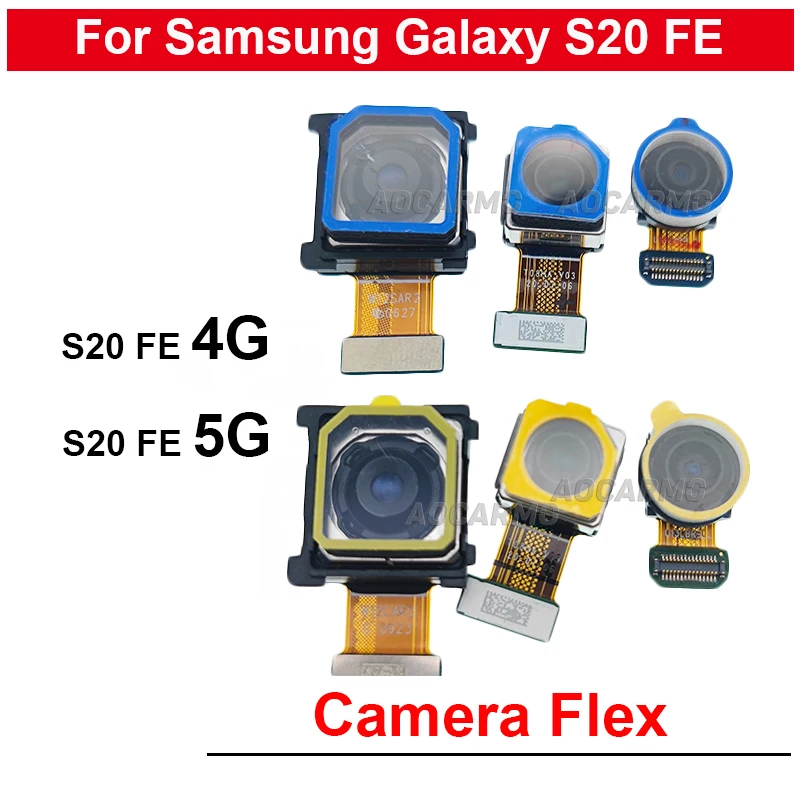 

Front Camera For Samsung Galaxy S20 FE 4G S20fe 5G Rear Telephoto + Wide Back Main Camera Flex Cable Replacement Parts