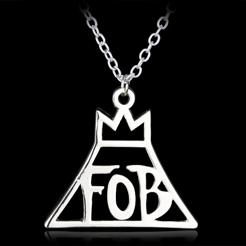 Fashion Rock Band Fall Out Boy FOB Rock Music Logo Necklace Classic Music Jewelry Black Veil Brides Rock Music BVB Logo necklace