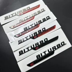 1 Pair For Turbo E Performance Emblem Gloss Black Badge C63s Glc63s C43 Car Accessories