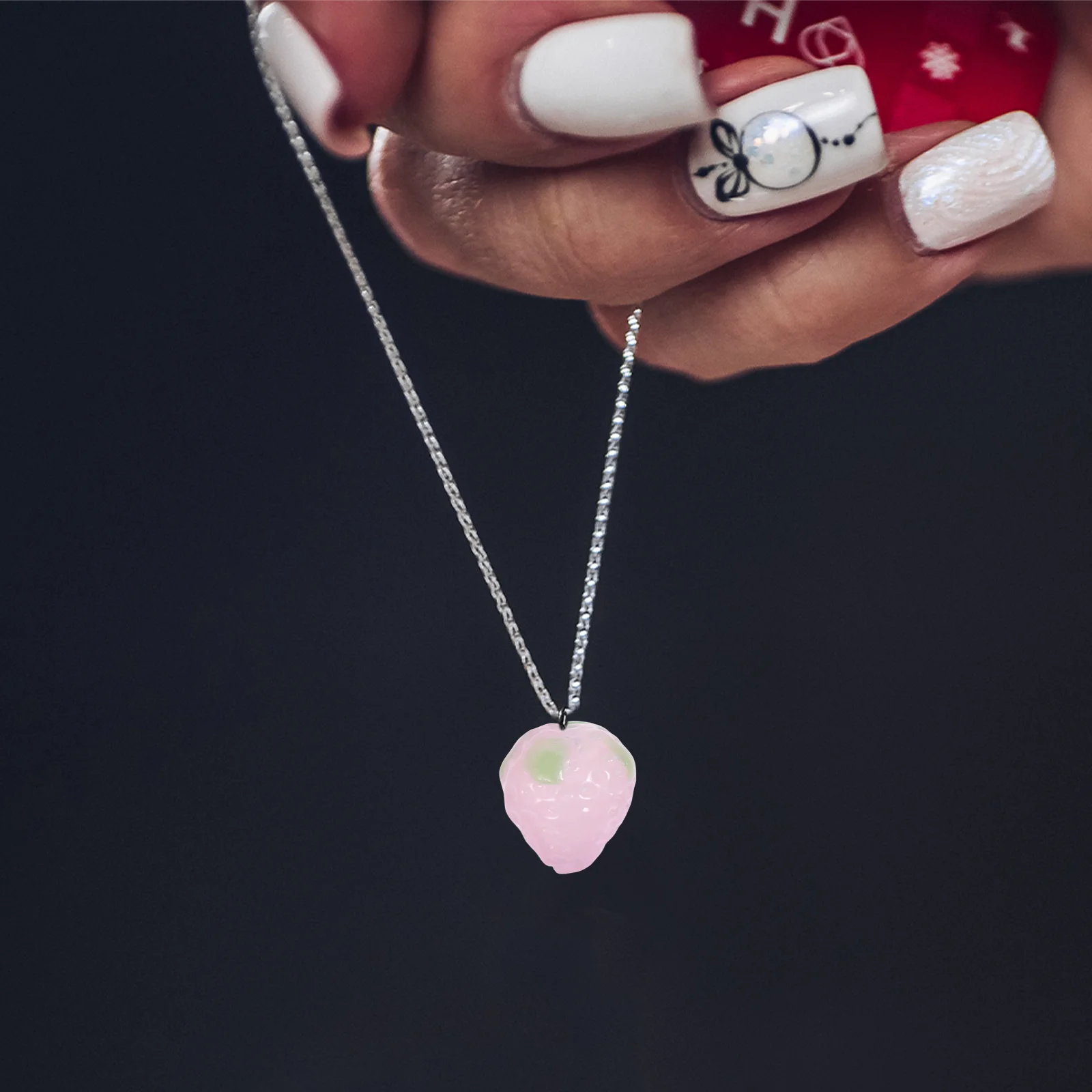 20Pcs Strawberry Design Loose Beads for DIY Necklace Bracelet Crafting Spacer Beads Jewelry Making Materials Necklace Material