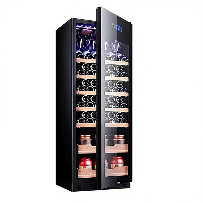 for Zunbao 301-500L Dual Zone Wine Cooler Constant Temperature Direct Cooling Metal Wine Cabinet for Home Living Room Ice Bar