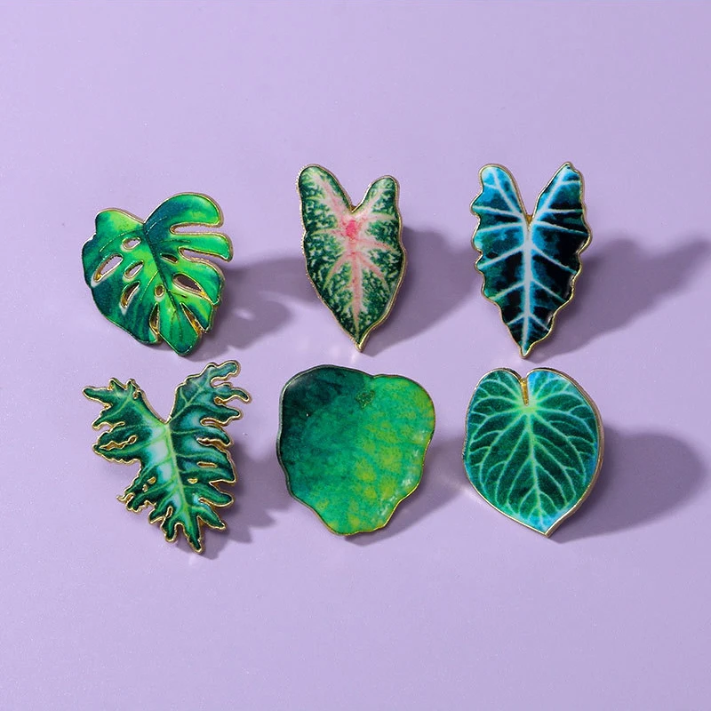 بروش نباتي لوتس مضاد للوهج للرجال والنساء ، شارة كرتونية نباتية ، دبوس إكسسوارات